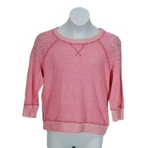 Justice Girl's Pink Jeweled Sweater SZ 14‎